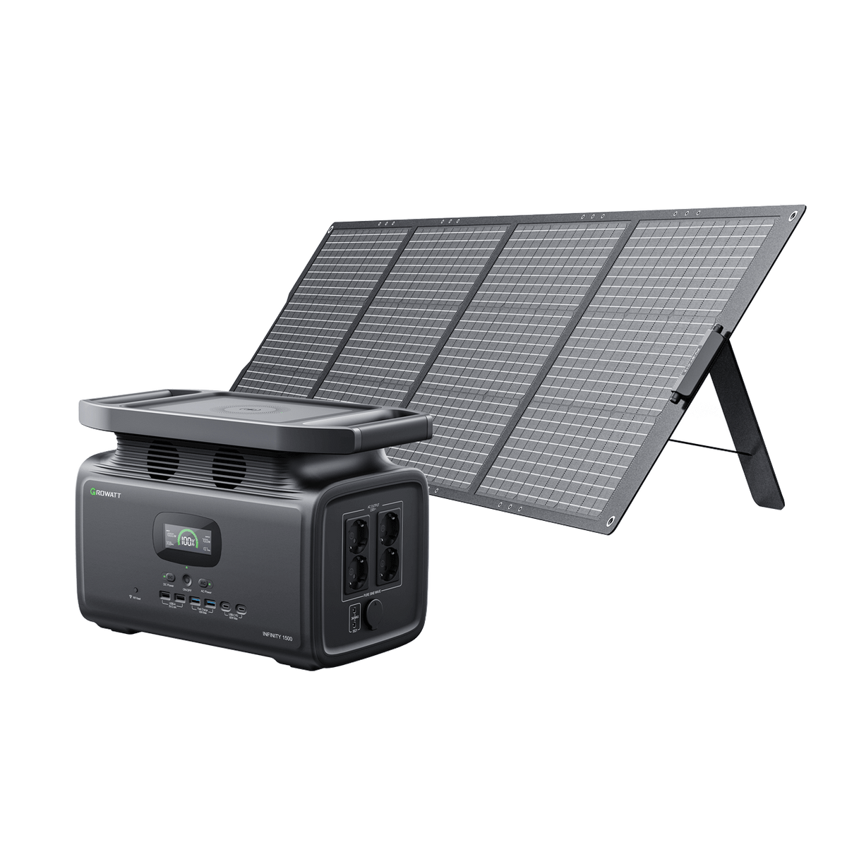 Growatt Infinity 1500 Powerstation mit 200W Solarpanel