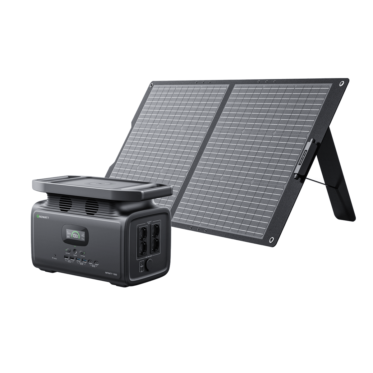 Infinity 1500 tragbare Powerstation mit 100W Solarmodul