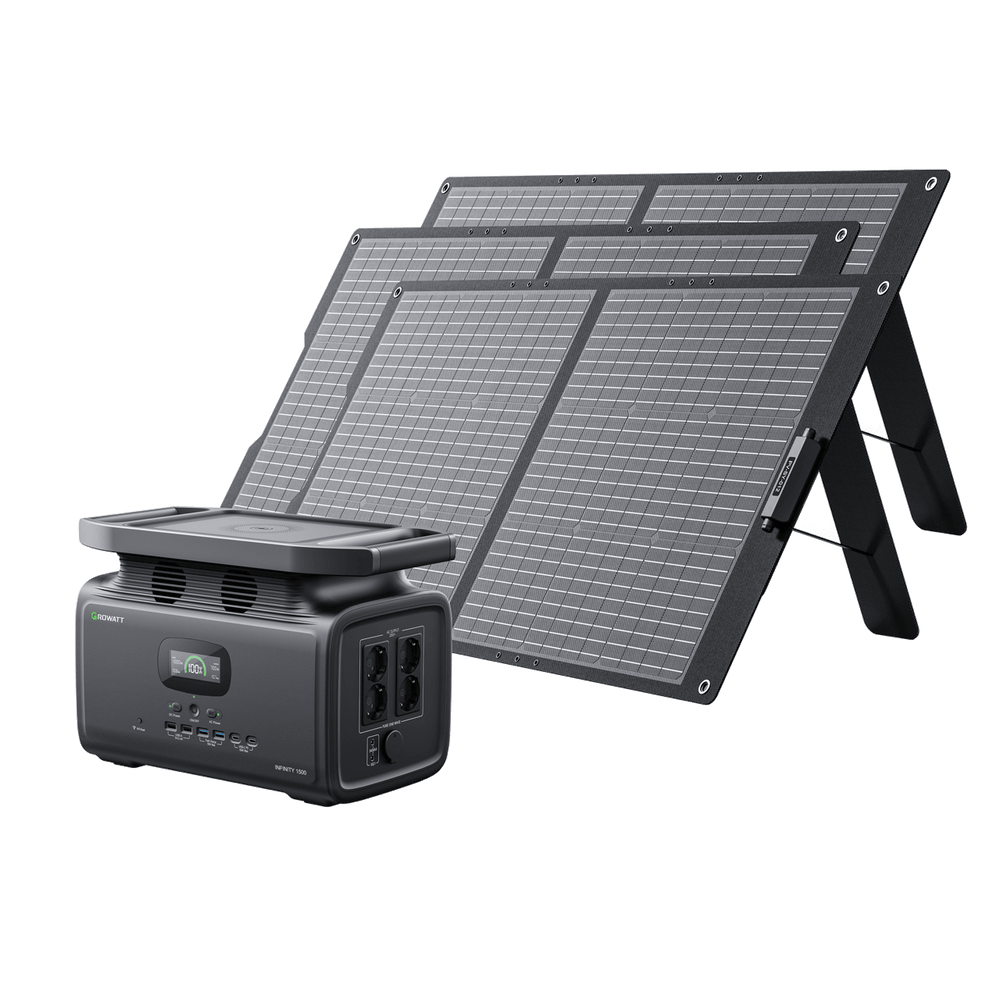 Infinity 1500 Stromerzeuger mit 3 100W Solarpanels